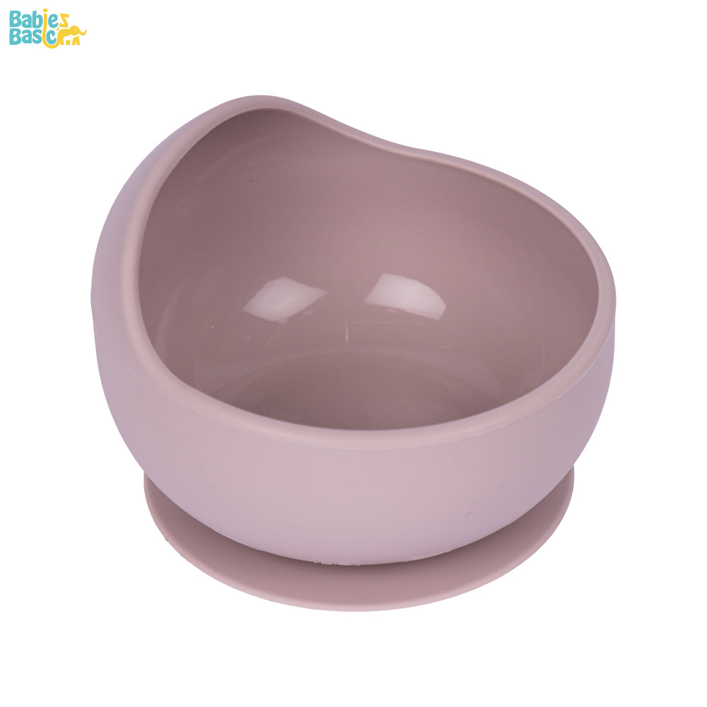 Babies Basic - Silicone Plate, Bowl, Cup, Bib, Spoon & Fork Set - 6pcs - Blush