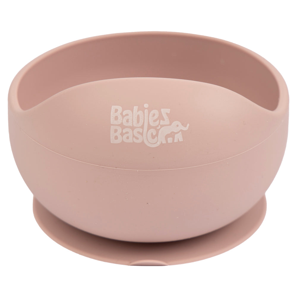 Babies Basic - Silicone Bowl & Spoon Feeding Set - 2pcs - Blush