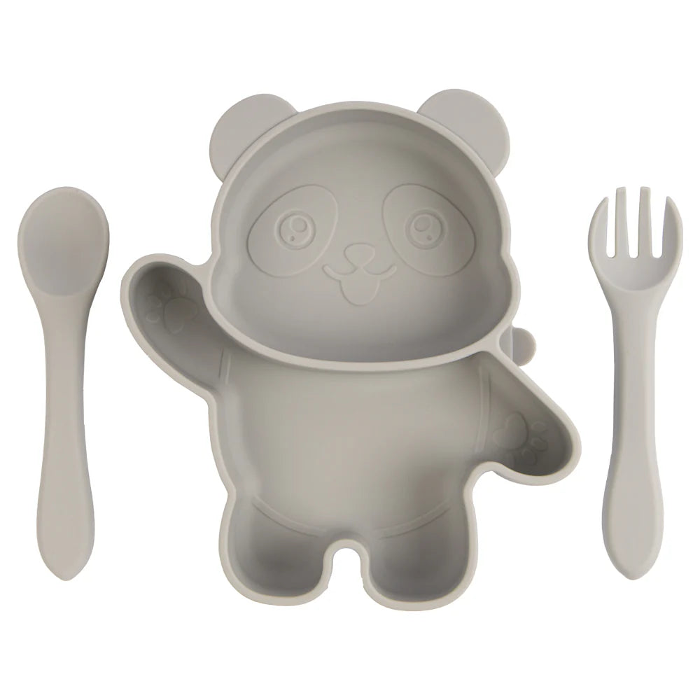 Three-Piece Silicone Panda Feeding Set | Non-Toxic & Easy to Clean