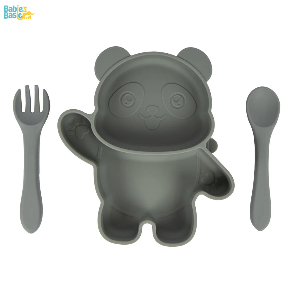 Three-Piece Silicone Panda Feeding Set | Non-Toxic & Easy to Clean