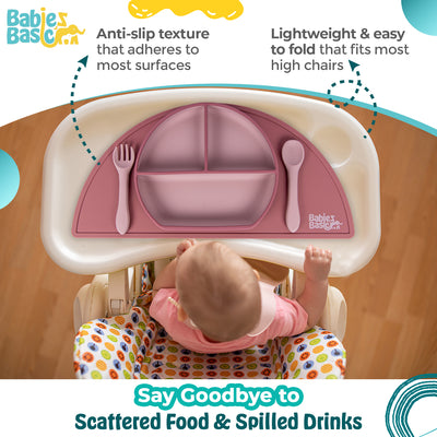 Silicone Placemat for Babies/Kids - Pink | Non-Toxic & Easy to Clean |  For Bright and Mess-Free Mealtimes (Copy)