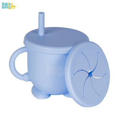 Snack and Training Cup with Silicone Straw For Toddlers