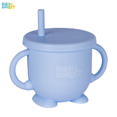 Snack and Training Cup with straw - Blue