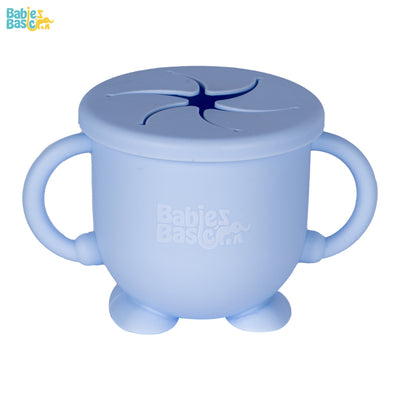 Snack and Training Cup with straw - Blue