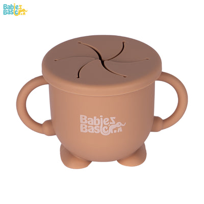 Snack and Training Cup with straw - Brown
