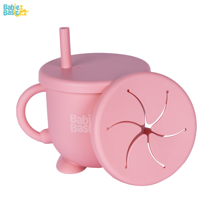 Snack and Training Cup with Silicone Straw For Toddlers