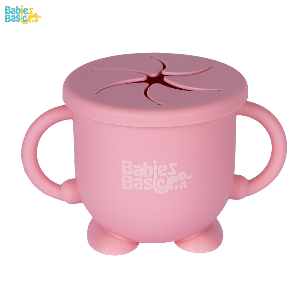 Snack and Training Cup with straw - Pink