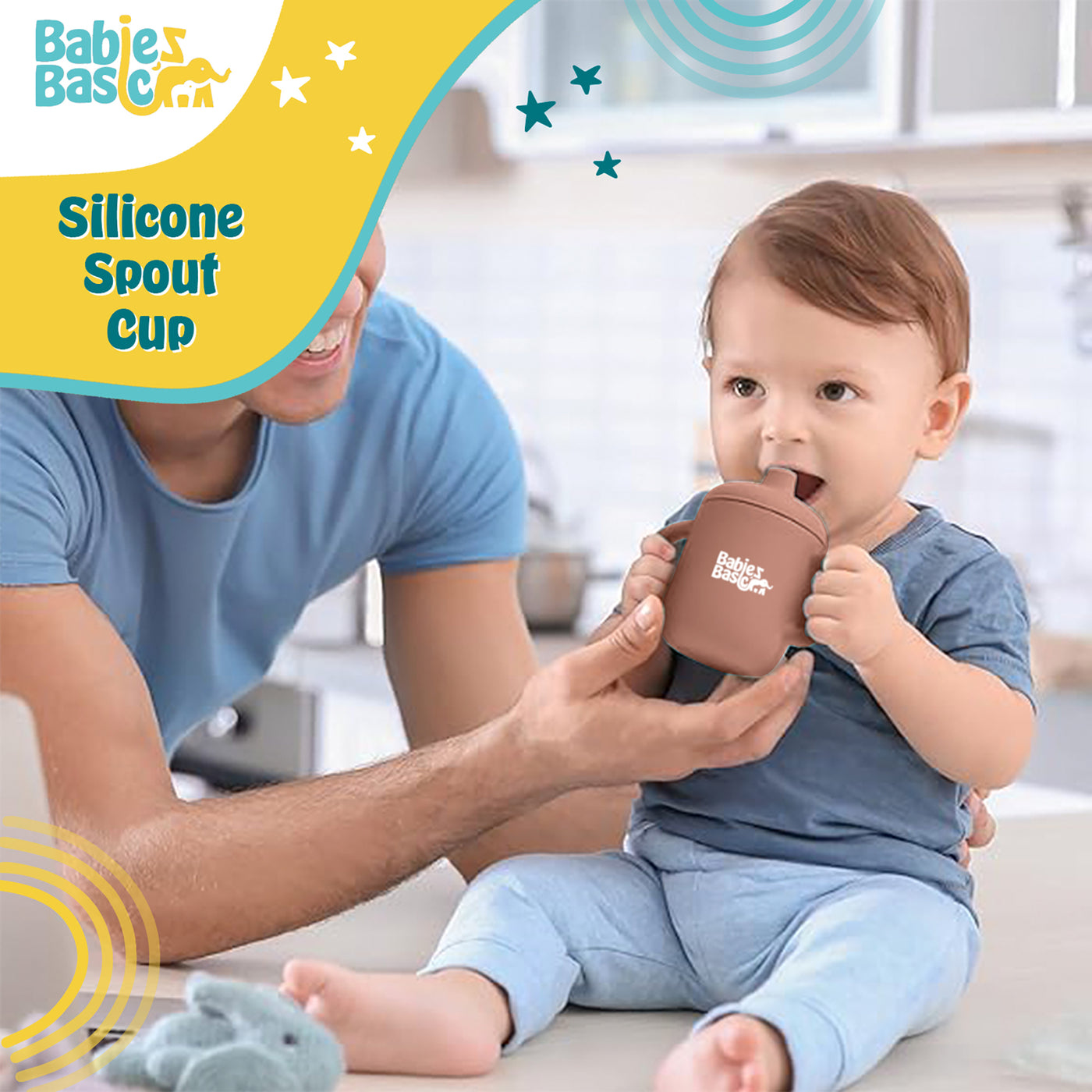 Babies Basic - Stage 1 Silicone Spout Cup - Pink