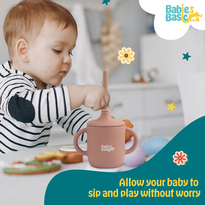 Babies Basic - Stage 2 Silicone Cup with Straw