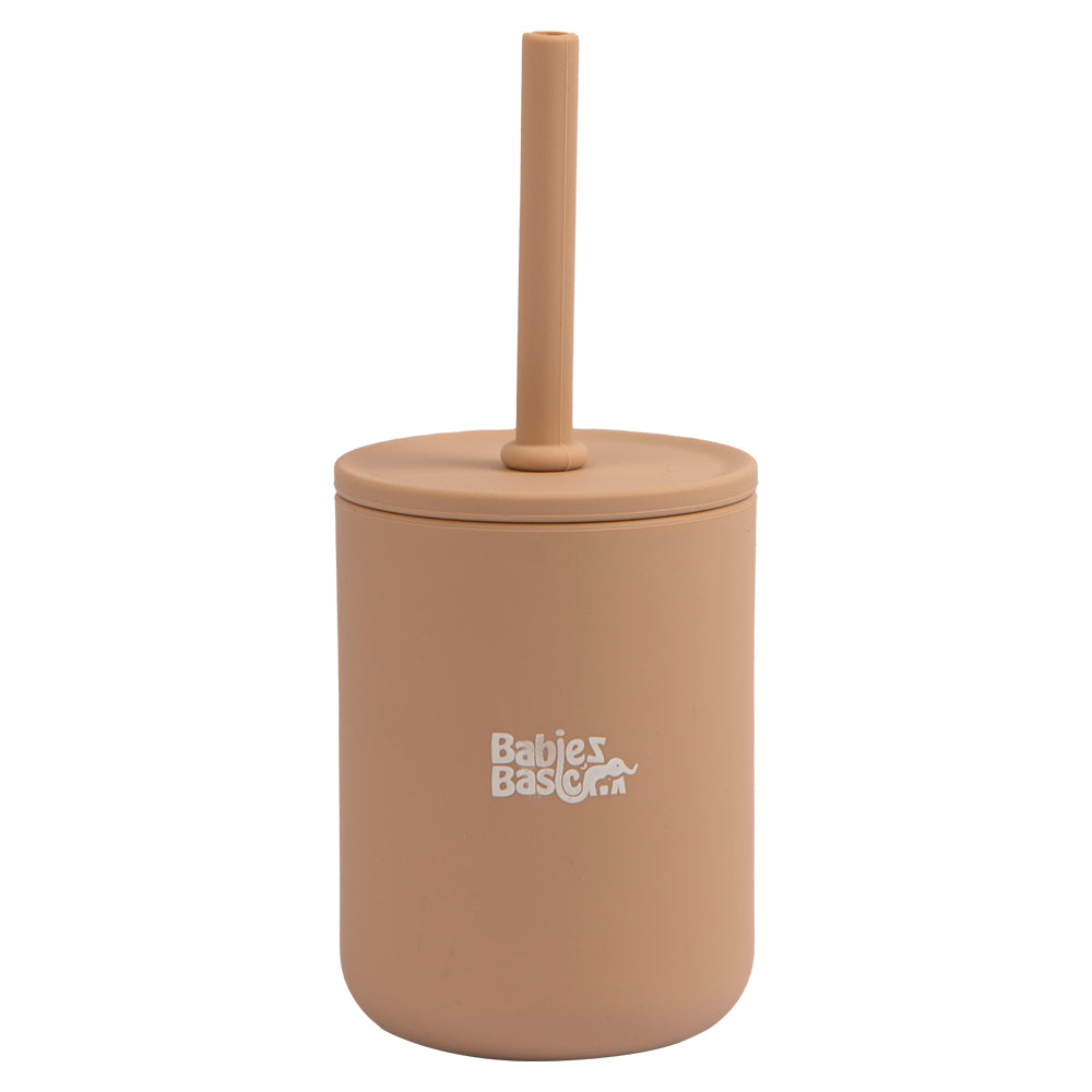 Babies Basic - Stage 3 Silicone Cup with Straw- Blush