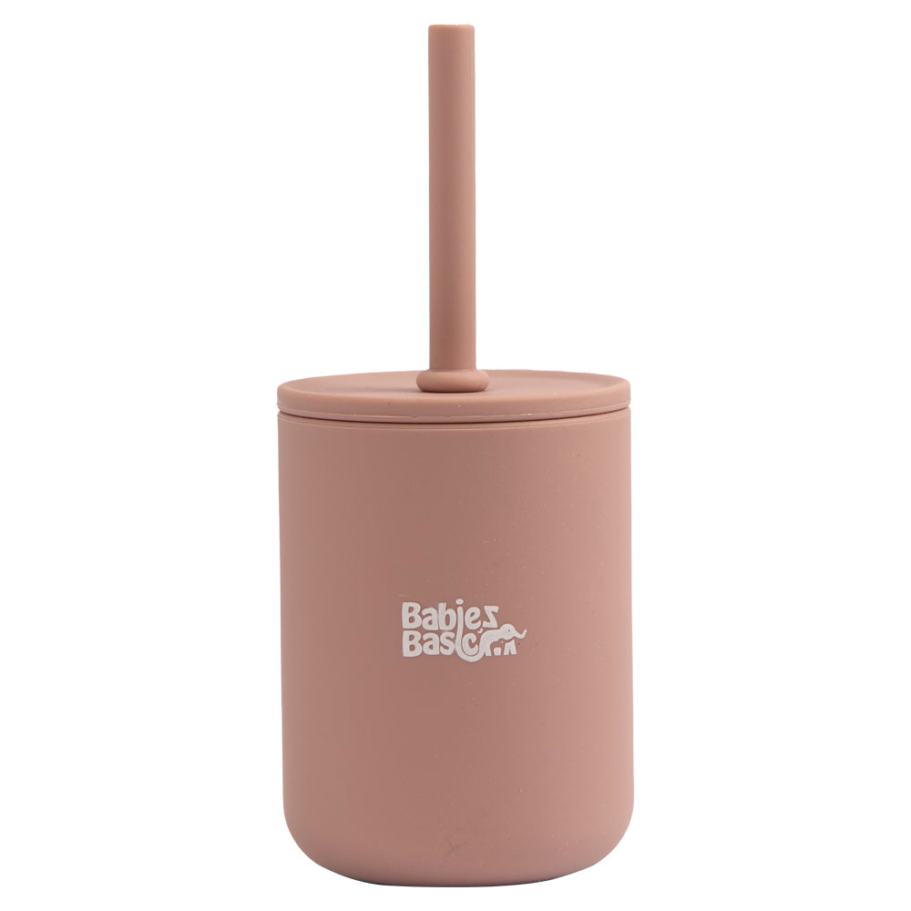 Babies Basic - Stage 3 Silicone Cup with Straw- Pink