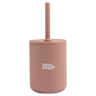 Babies Basic - Stage 3 Silicone Cup with Straw- Pink