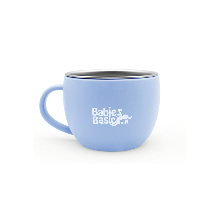 Babies Basic Stainless Steel Cup with Silicone Sleeve for Kids, Blue