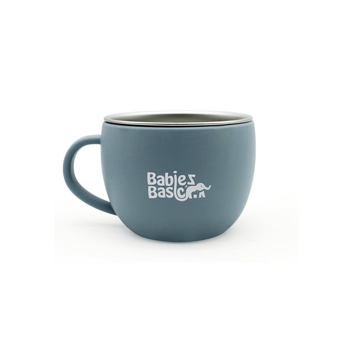 Babies Basic Stainless Steel Cup with Silicone Sleeve for Kids, Indigo