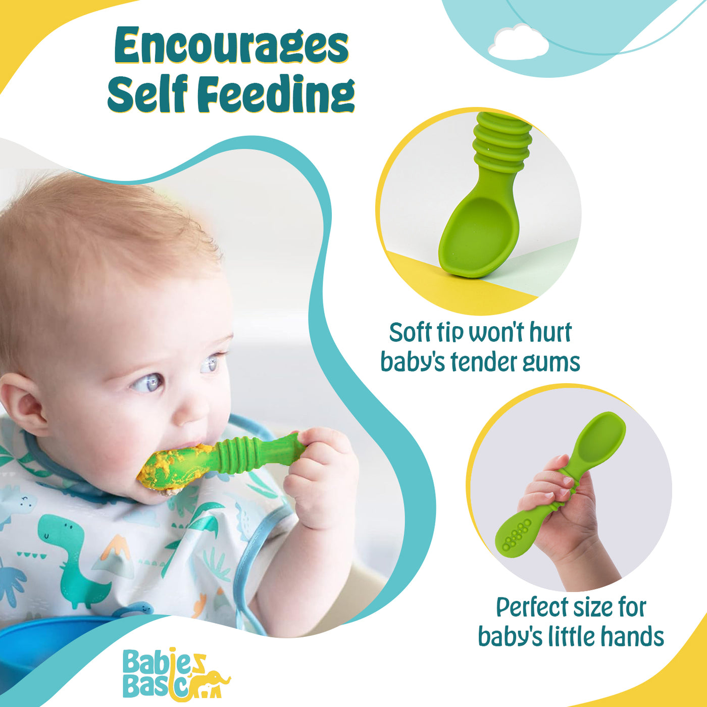 Stage 1 Spoon Set - Green | Non-Toxic & Ergonomic |  For Comfortable and Safe First Feeds