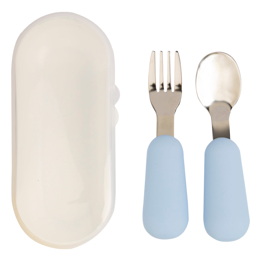 Babies Basic - Stainless Steel Cutlery Set - 2pcs - Blue