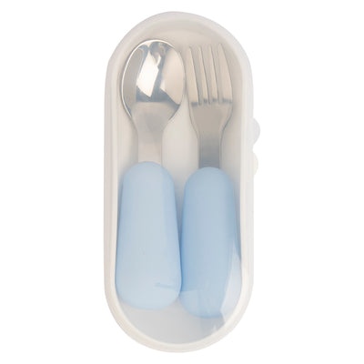 Babies Basic - Stainless Steel Cutlery Set - 2pcs - Blue