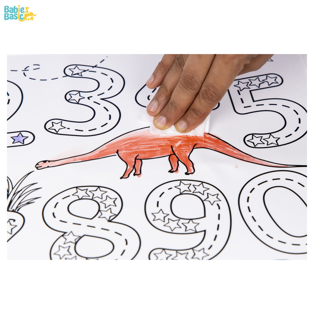 Reusable Silicone Coloring Mat - Number Design
