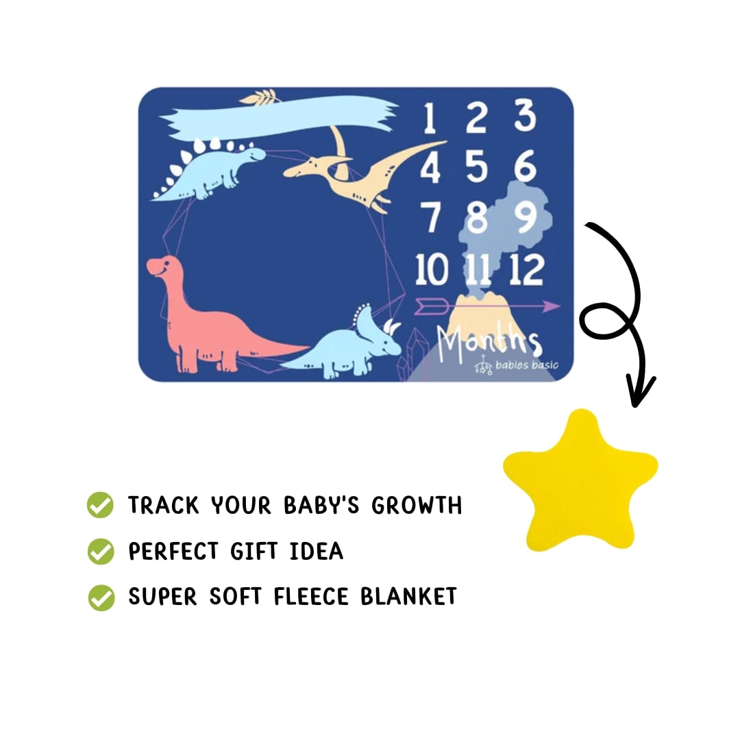 Personalized Milestone Blanket - Dinosaurs