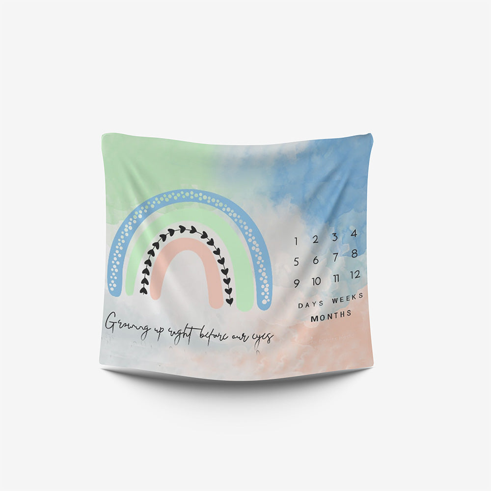 Personalized Milestone Blanket - Rainbow