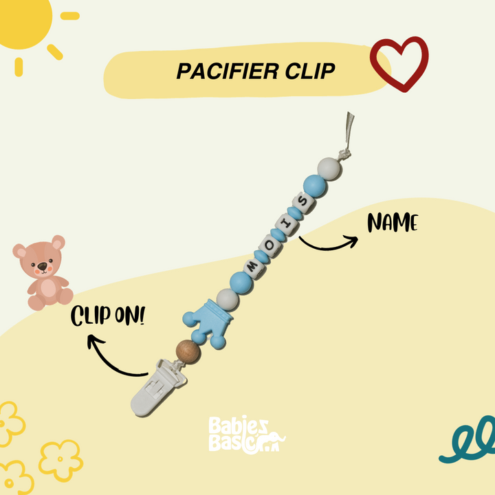 Personalized Pacifier Clip - Ocean Theme | Non-Toxic Material