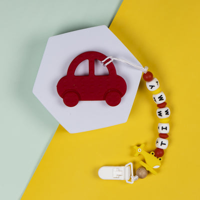 Personalized Pacifier Clip - Red Car