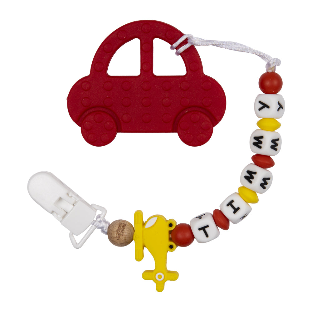 Personalized Pacifier Clip - Red Car