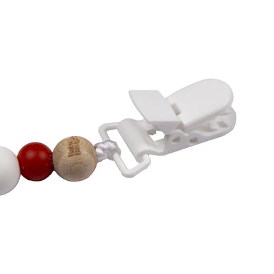 Personalized Pacifier Clip - Red Snowman