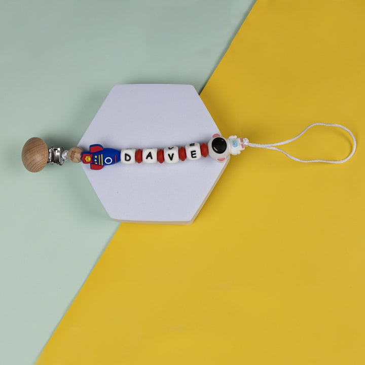 Personalized Pacifier Clip - Blue Astronaut | Custom & Durable
