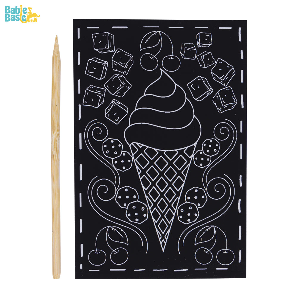 Magic Scratch Art. Custom Designs made specially for younger kids -Pack of 5 cards