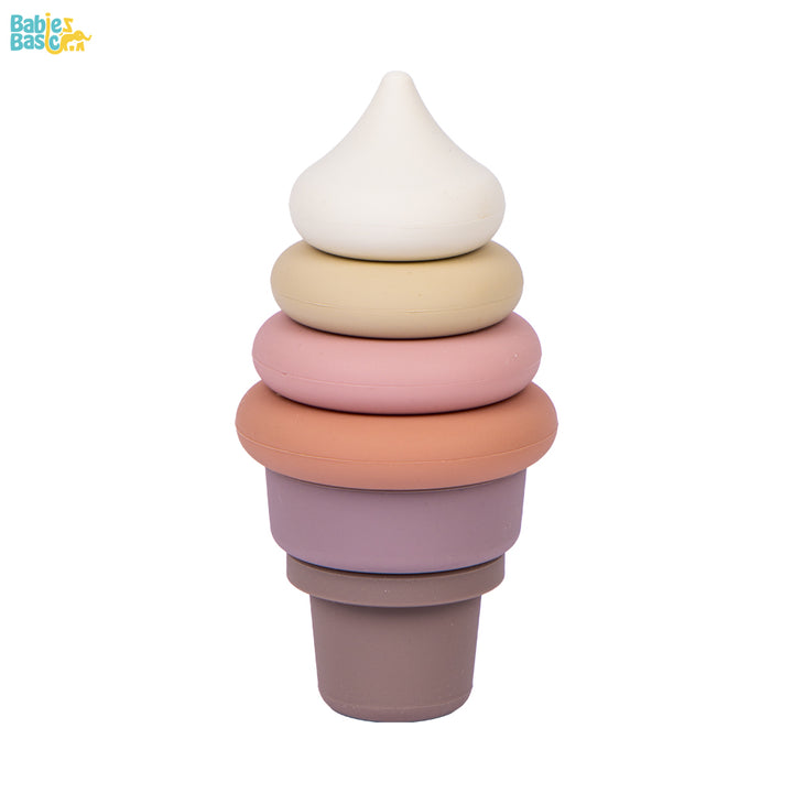 Silicone Stacking Toy for Babies/Kids - Ice Cream | Non-Toxic & Fun |  For Safe and Delightful Playtime