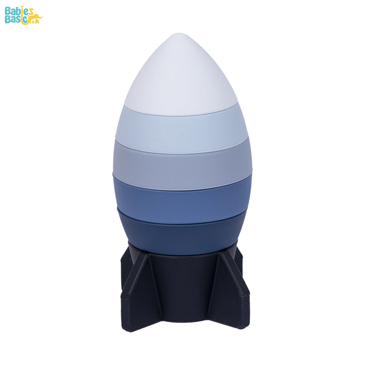 Silicone Stacking Toy for Babies/Kids - Blue Rocket | Non-Toxic & Fun |  For Safe and Engaging Playtime