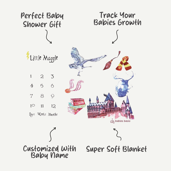 Personalized Milestone Blanket - Harry Potter Theme | Perfect Gift Idea