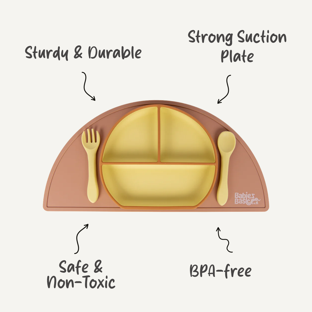 Three Piece 2-Tone Silicone Feeding Set