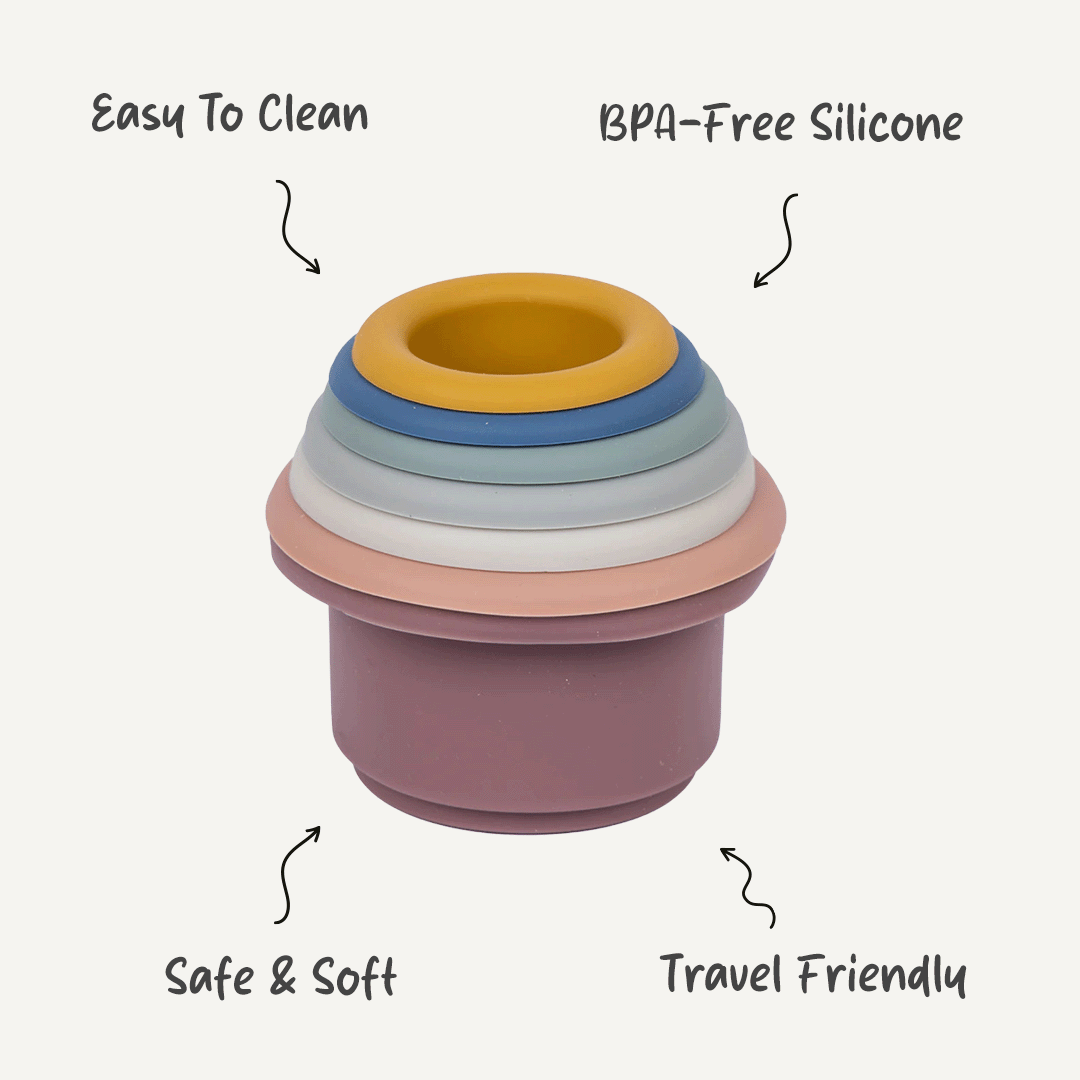 Silicone Stacking Toy for Babies/Kids - Stacking Cups, Original | Non-Toxic & Fun |  For Safe and Engaging Playtime