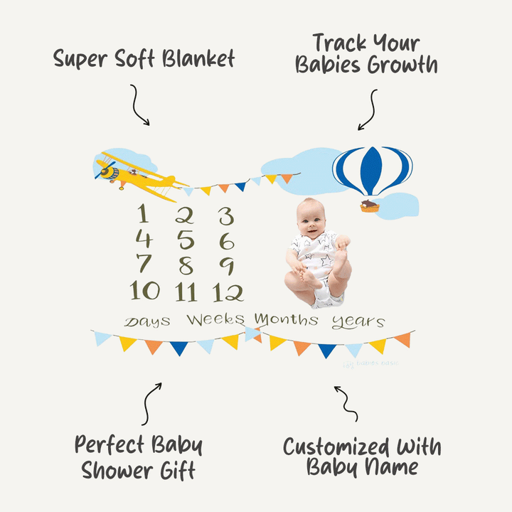 Personalized Milestone Blanket - Around the World | Super Soft & Cozy