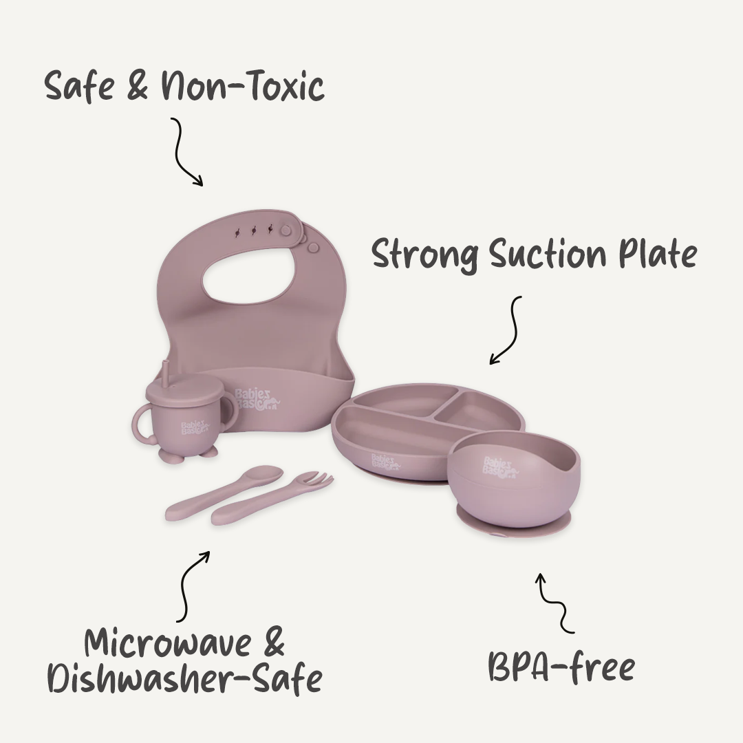 Six Piece Silicone Feeding Sets