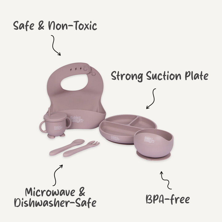Six Piece Silicone Feeding Sets