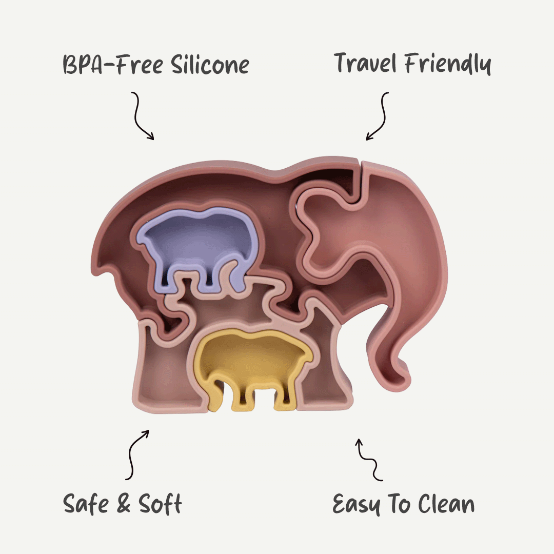 Silicone Stacking Toy for Babies/Kids - Elephant | Non-Toxic & Fun |  For Safe and Engaging Playtime
