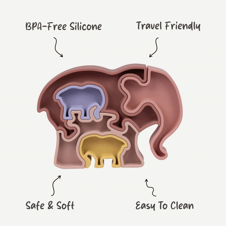 Silicone Stacking Toy for Babies/Kids - Elephant | Non-Toxic & Fun |  For Safe and Engaging Playtime