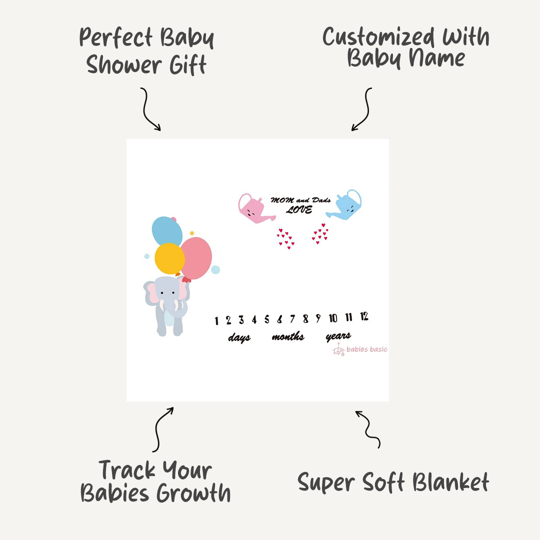 Personalized Milestone Blanket - Mom & Dad Love | Custom & Soft