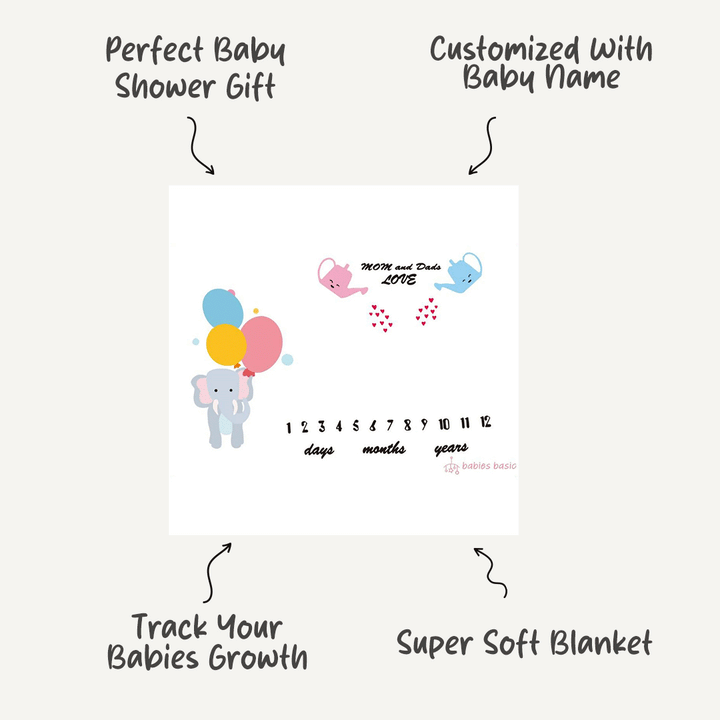 Personalized Milestone Blanket - Mom & Dad Love | Custom & Soft