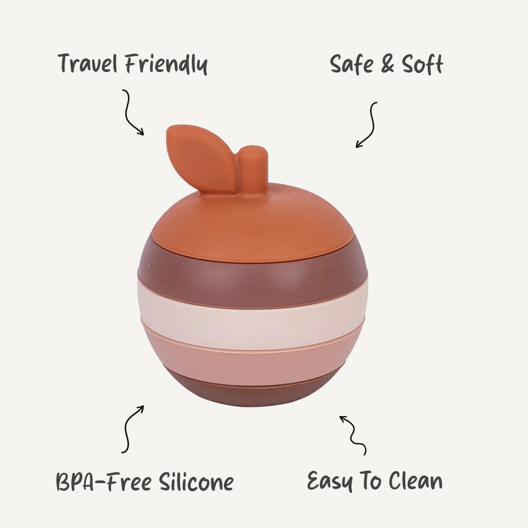 Silicone Stacking Toy for Babies/Kids - Apple Shape | Non-Toxic & Fun |  For Engaging and Safe Playtime