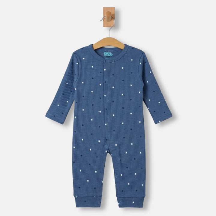Babies Basic Ribbed Cotton Set with Sleepsuit/Romper, Cap and Bib