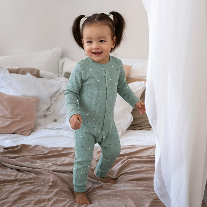 Babies Basic Ribbed Cotton Set with Sleepsuit/Romper, Cap and Bib
