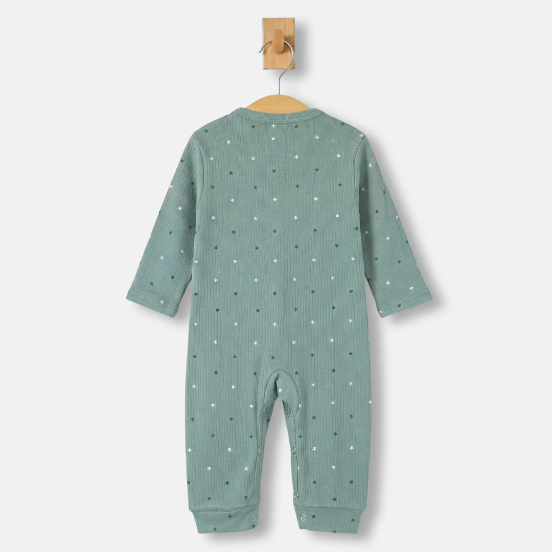 Babies Basic Ribbed Cotton Set with Sleepsuit/Romper, Cap and Bib