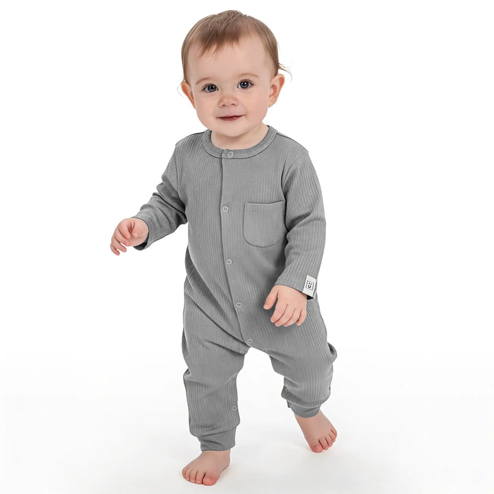 Babies Basic Ribbed Cotton Sleepsuit/Romper