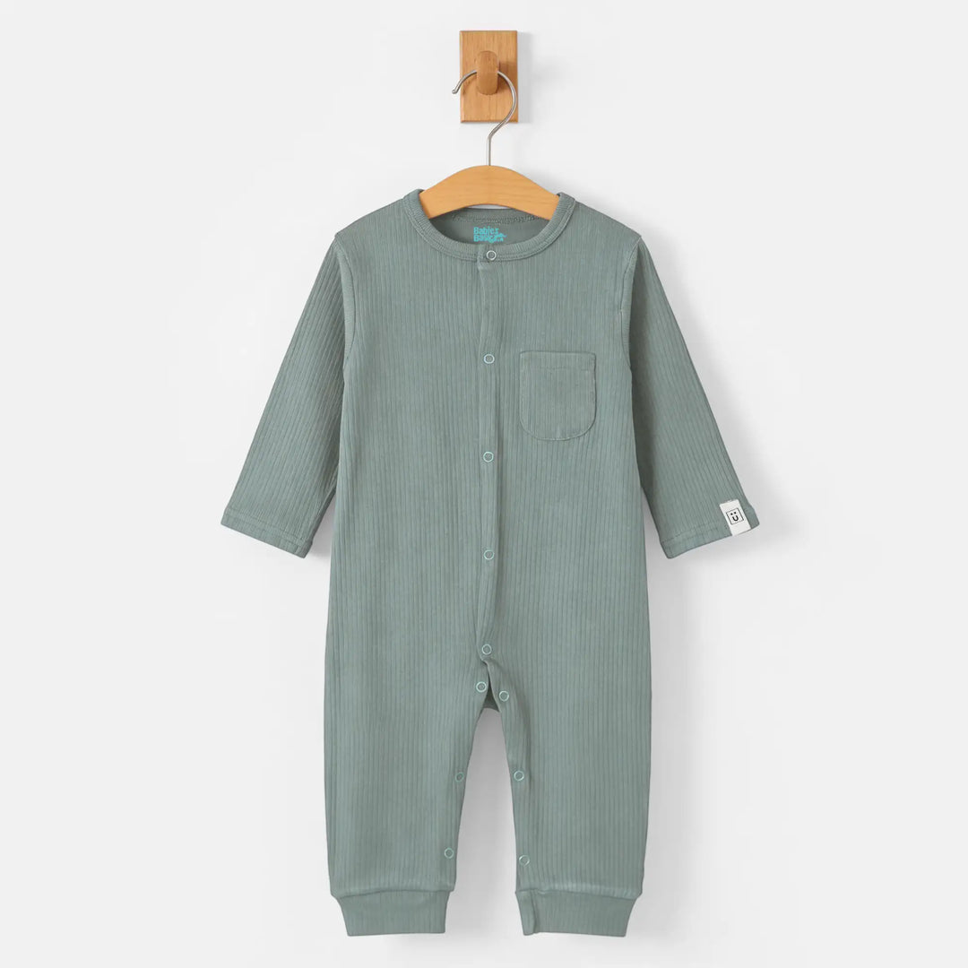 Babies Basic Ribbed Cotton Sleepsuit/Romper