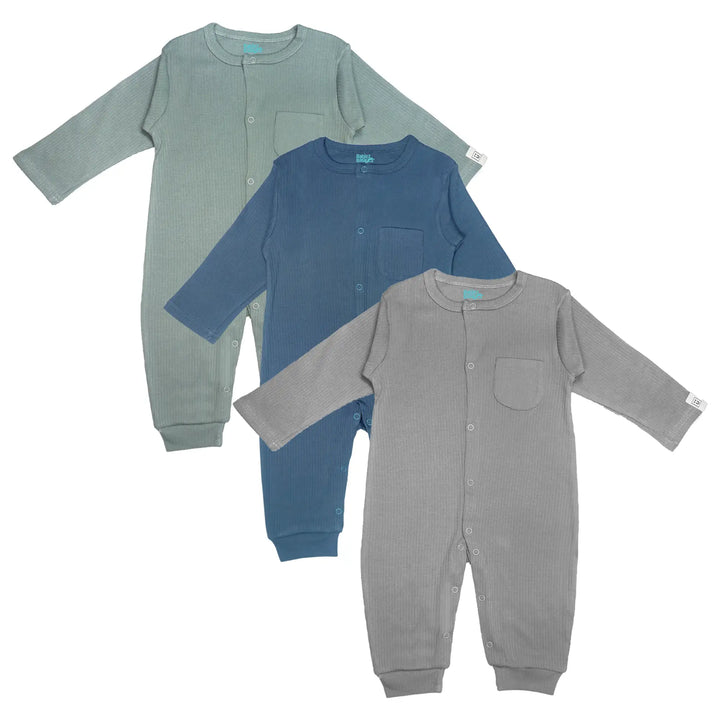 Babies Basic Ribbed Cotton Sleepsuit/Romper