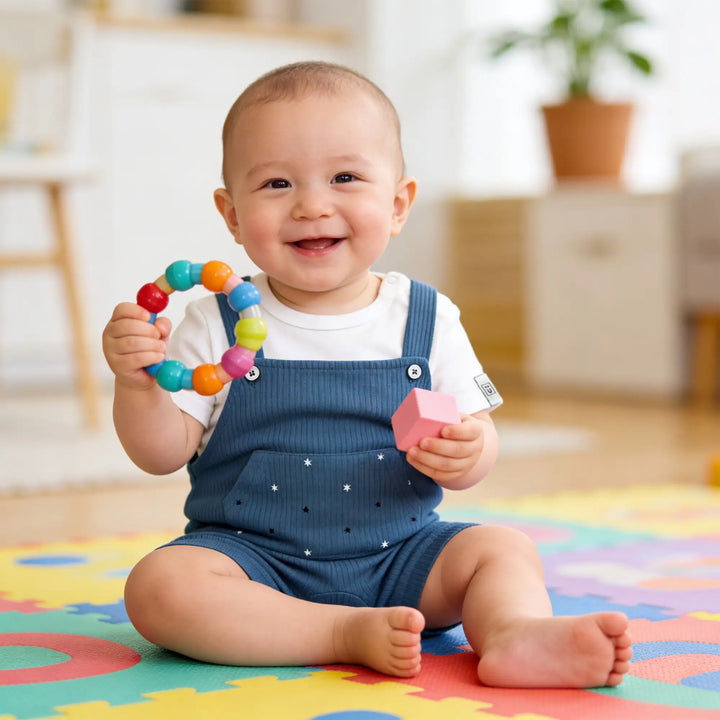 Babies Basic Ribbed Cotton Dungaree with Short Sleeves T-shirt